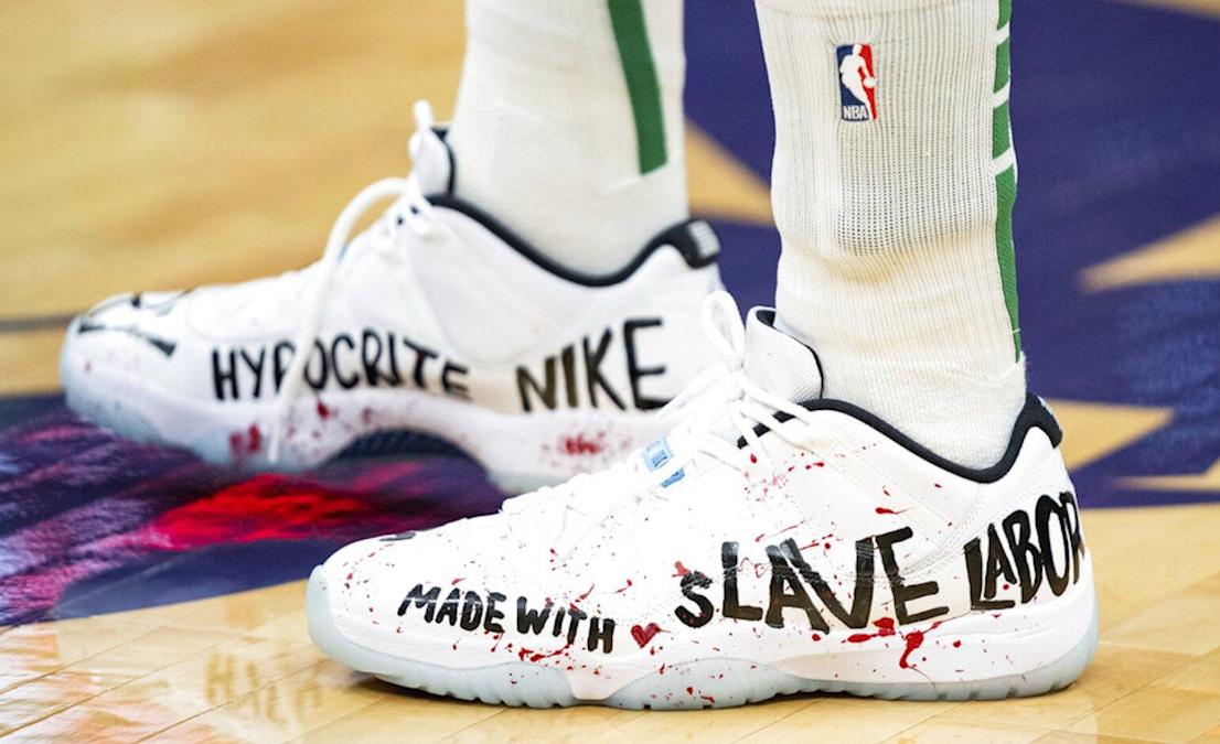 Enes Kanter, an NBA player, called out the Chinese Government and Nike for forced labor of Uyghur people and wore custom made sneakers at the game that had “Free Tibet” splattered all over them.
                    